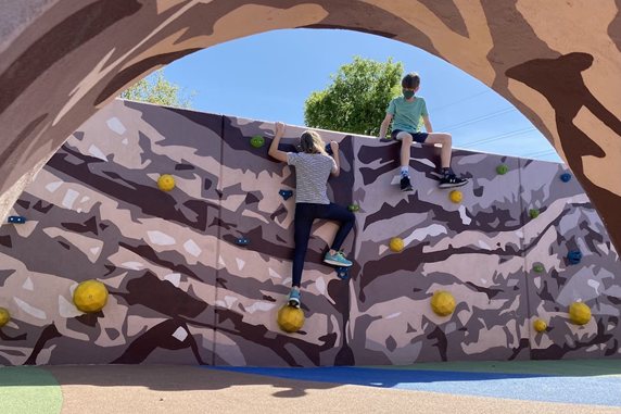 Children's Garden climbing wall